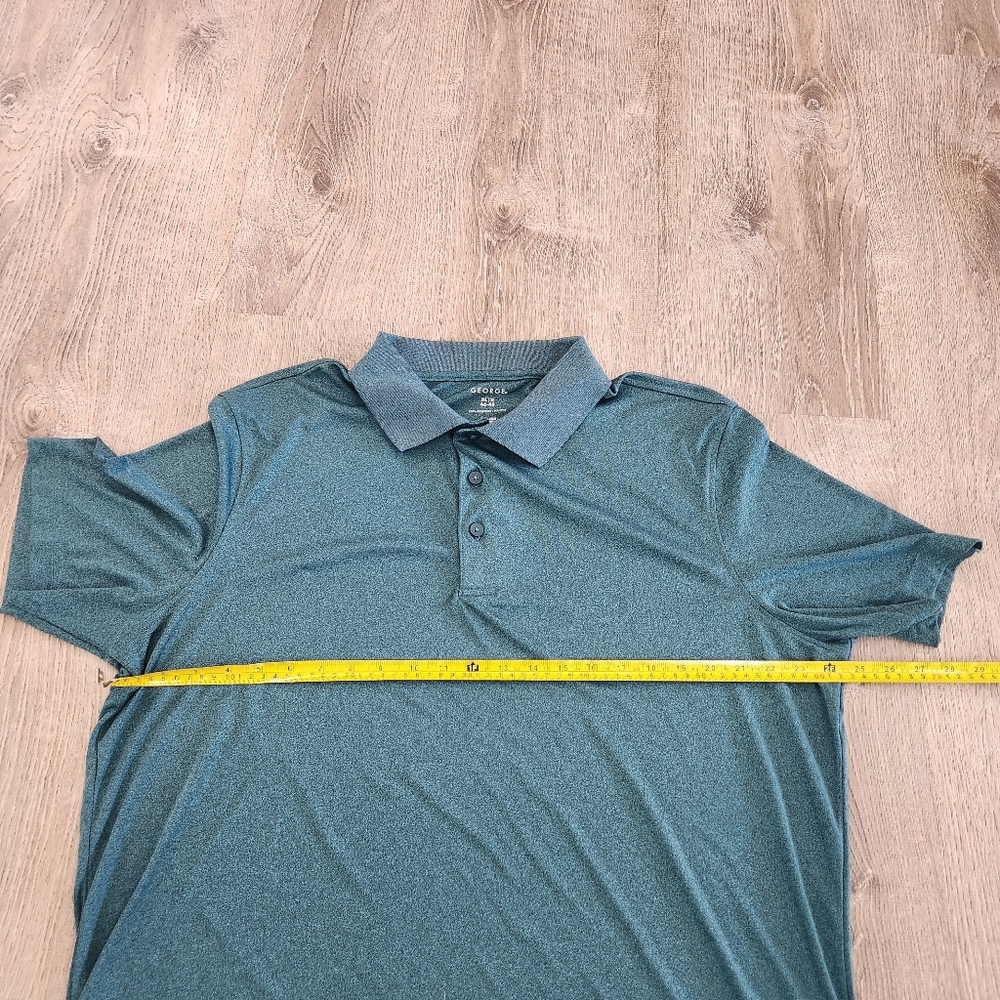 Lot Of 2 George Short Sleeve‎ Polo Golf Shirts Mens Size XL Blue Green Solid - Picture 5 of 12